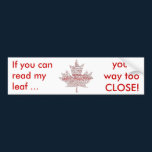 Customizable Canada Maple Leaf Bumper Sticker bumper stickers