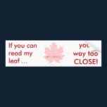 Customizable Canada Maple Leaf Bumper Sticker bumper stickers