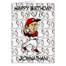 Customizable cartoon baseball player card