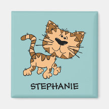 Customizable Cartoon Strutting Cat  Magnet