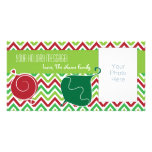 Customizable Christmas Photo Card with Ornaments