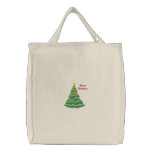 Customizable Christmas Tree Emb. Tote Bag