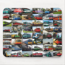 Customizable collage of locomotives mousepad