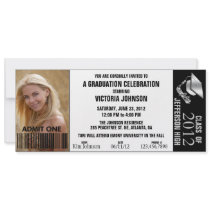 Customizable Colour Graduation Admission Ticket Custom Invite