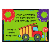 Customizable Construction Birthday 5x7 Invitation