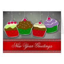 Customizable Cupcakes Ornament Greeting Card