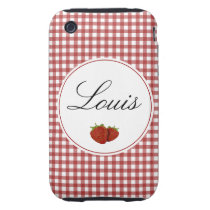 Customizable Cute Strawberry Iphone 3 Tough Cases