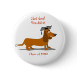 Customizable Dachshund Dog Graduation Template Pins