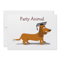 Customizable Dachshund Dog Graduation Template Invites
