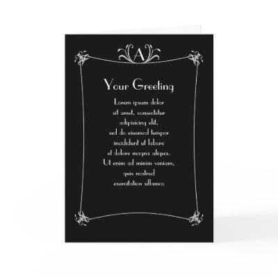 Customizable Elegant Border With Monogram Card by opheliasart