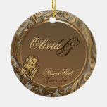 Customizable Elegant Flower Girl Keepsake Ornament