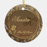 Customizable Elegant Maid Of Honour Keepsake Christmas Tree Ornament