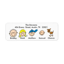 Customizable Family With Dog Address Labels