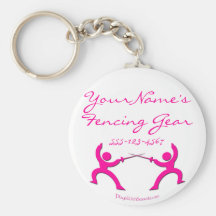 Customizable Fencing Gear tag - pink Keychain