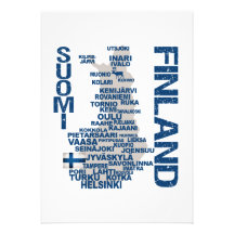 Customizable FINLAND MAP invitation