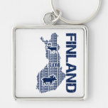Customizable FINLAND MAP key chain