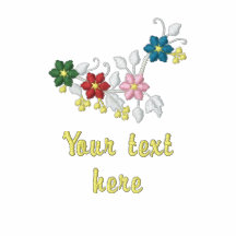 Customizable Floral Embroidered Women's T-Shirt