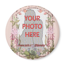 Customizable floral photograph magnet