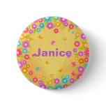 Customizable Flower Butterfly Name Badges