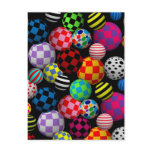 Customizable Fun & Colourful Balls Postcard