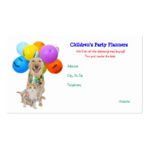 Customizable Funny Pets Children's Parties Business Card