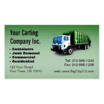 CUSTOMIZABLE Garbage Truck Carting Company Business Card