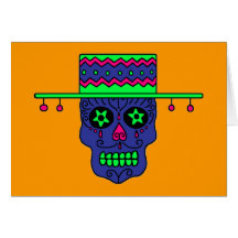 Customizable Gaucho Sugar Skull Greeting Card