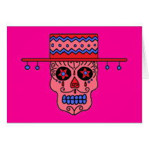 Customizable Gaucho Sugar Skulls Card