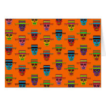 Customizable Gaucho Sugar Skulls Greeting Cards