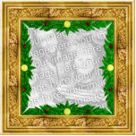 Customizable Golden Frame Christmas Ornament Photo Cut Out