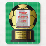 Customizable Golden soccer ball award Mousepads