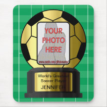 Customizable Golden soccer ball award Mousepads