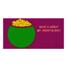 Customizable great St. Paddy's Day Pot Of Gold Photo Card