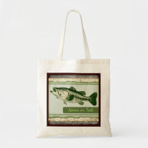 Customizable green fish reusable grocery bag
