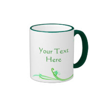 Customizable Green Flower Mug