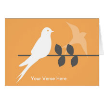 Customizable Greeting Card-Swallows in the Orchard