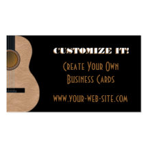 Customizable Guitar Music Business Card