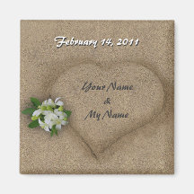 (Customizable) Heart in the Sand Fridge Magnet