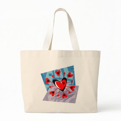 Customizable Heart Pinwheel Geometric Canvas Bags by iheartshop