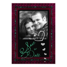 Customizable Hearts Save the Date Photo Invites
