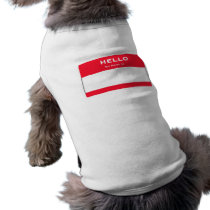 Customizable Hello My Name Is Dog Tank Top Pet Clothing