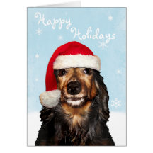 Customizable Holidays Dachshund  Card