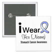Customizable I Wear a Stomach Cancer Ribbon Pinback Button