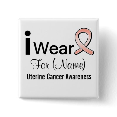 Customizable I Wear a Uterine Cancer Ribbon by cancerapparel