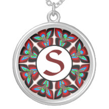 Customizable Initial Abstract Flower Necklace