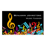 Customizable Jumbled Musical Notes Business Cards