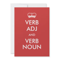 Customizable Keep Calm Invitation Style Cards