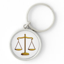Customizable Keychain with Scales of Justice