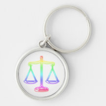 Customizable Keychain with Scales of Justice