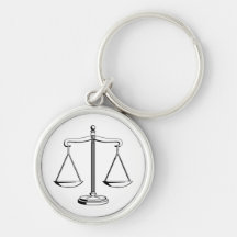 Customizable Keychain with Scales of Justice